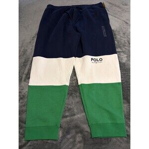 2XB Mens Polo Ralph Lauren Colorblock Sweatpants Joggers blue white Green  NWOT